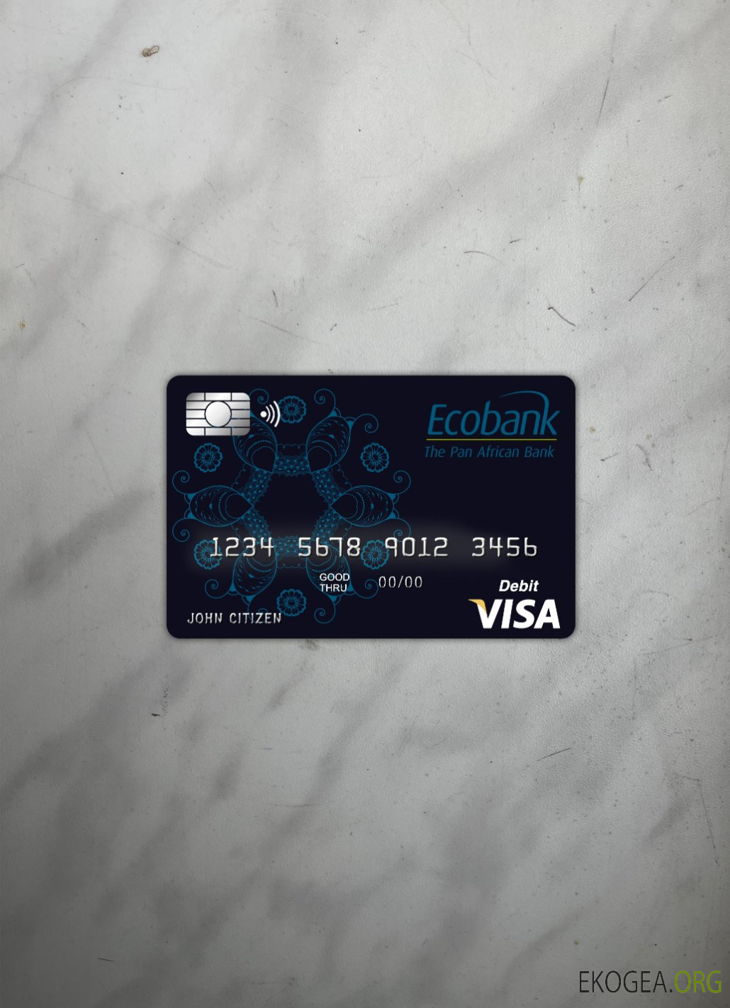 Photolook de la carte visa Bénin Ecobank recto